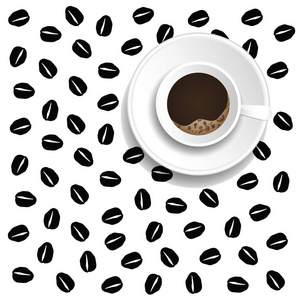 咖啡豆杯, 背景插图