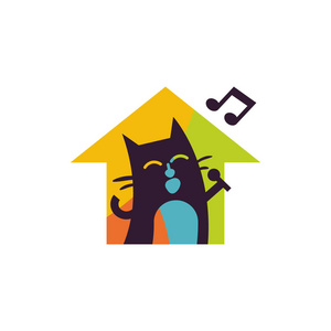 动物音乐徽标图标设计