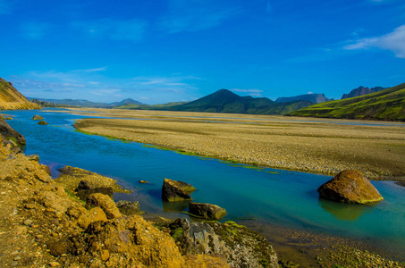 Landmannalaugar惊人的景观在冰岛