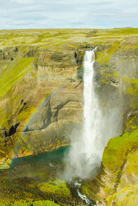 Haifoss美丽的瀑布在冰岛