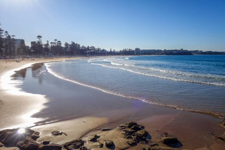 日落时有男子气概的海滩, 悉尼, 新南威尔士, 澳大利亚