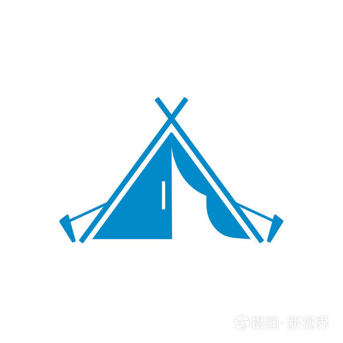 旅游帐篷的程式化图标.矢量图案