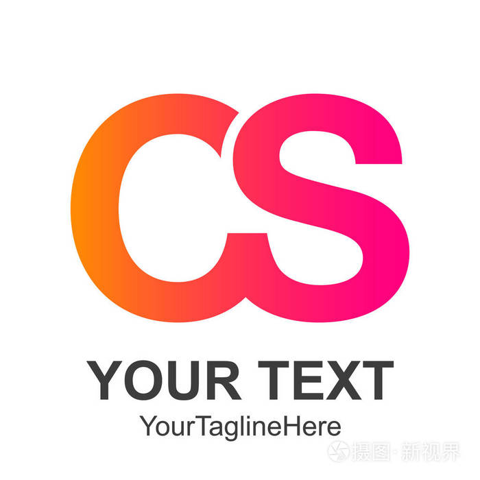 cs 字母标志设计矢量图模板 c 字母徽标矢量 字母 c 和 s 标志矢量