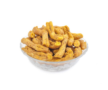 Ganthiya 也知道 Gathiya, Ghatiya 是油炸印度小吃, 由鹰嘴豆面粉制成。他们是古吉拉特流行的茶点心。它们
