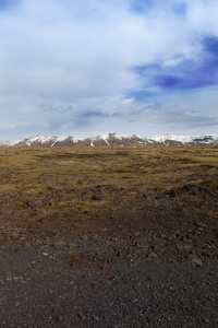 冰岛的石质岩石沙漠风景