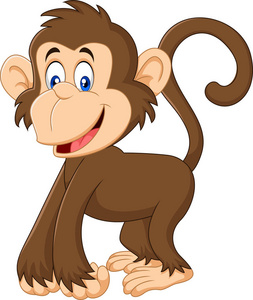 卡通搞笑猴子的插图