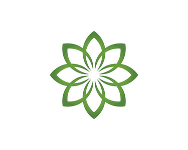 白色背景上的花卉图案标志和符号