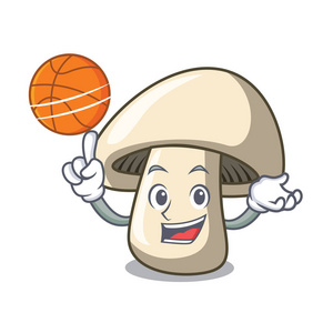 与篮球香菇蘑菇字符卡通