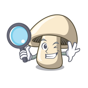 侦探香菇蘑菇字符卡通
