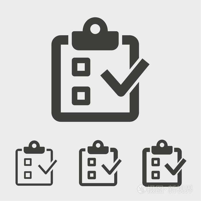 调查矢量图标.用于图形和 web 设计的黑色插图