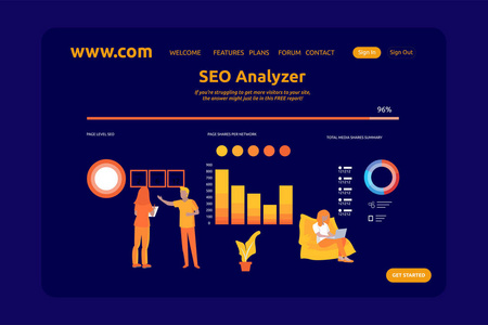 登陆页面设计 Seo 分析仪插画