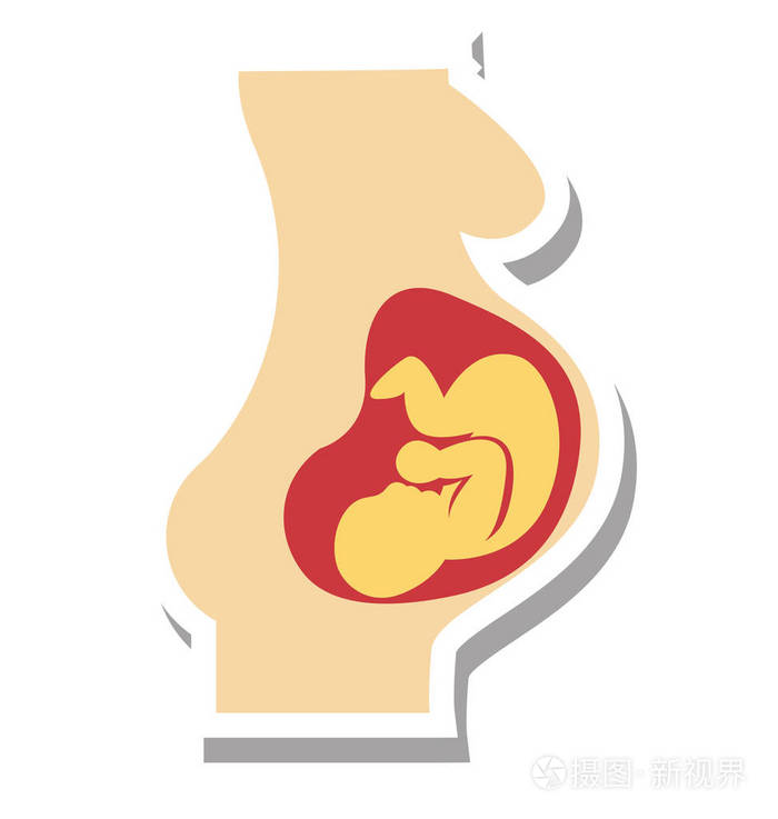 胎儿彩色隔离矢量图标完全可编辑插画-正版商用图片0