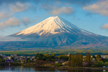 河口城市富士山与河口湖的意象