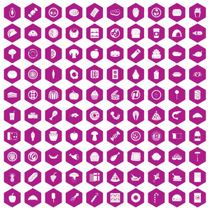 100膳食图标六角紫色