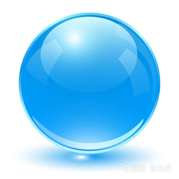玻璃球体,蓝色矢量球