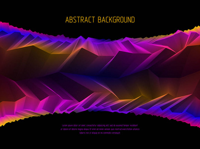 线条艺术3d 抽象向量背景梦幻般的宇宙行星景观的几何线性地形表面, 科幻小说插图