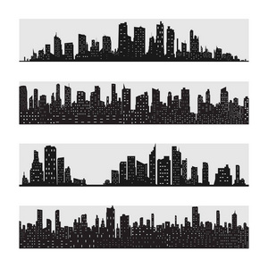 城市天际线。平面样式