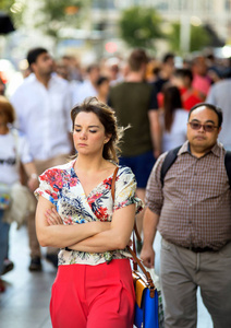 2017.01.06, 马德里, 西班牙。一个坐地铁的人。