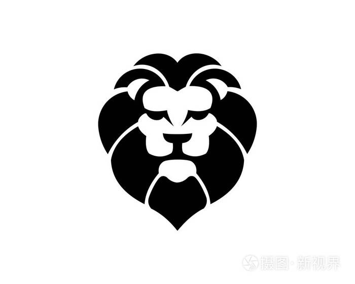 狮子头logo的衣服牌子,logo是一个狮子的潮牌 狮子头-矢量 logo 模板创作插画.动物的野生猫脸图形标志.