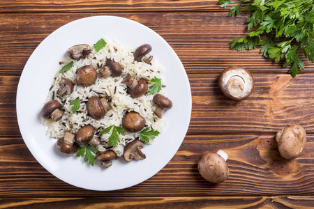 传统意大利烩饭, 蘑菇和干酪