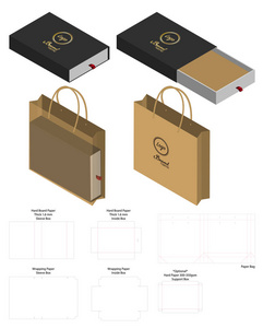 带刀模切线的纸盒和纸袋集样机图片