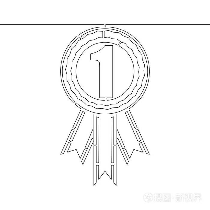 第一个徽章简单的线向量图标插画-正版商用图片0utlq5-摄图新视界