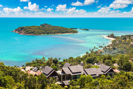 泰国苏梅岛岛全景鸟瞰图夏季图片