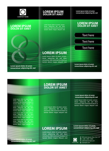 绿色的宣传册三折页模板图片