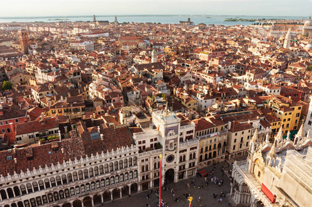 意大利威尼斯。广角视图从高塔