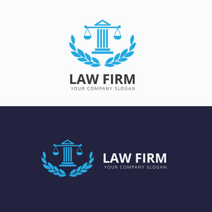法律公司徽标图标矢量设计。法律，律师，律师事务所与创意的象征