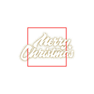 圣诞快乐，圣诞徽章与手写刻字，刻字设计卡模板创意字体的节日问候礼物海报