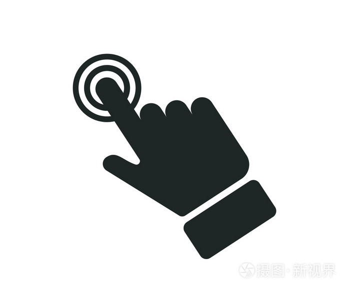手触摸屏幕上的图标矢量