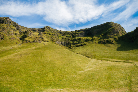 冰岛的绿色景观