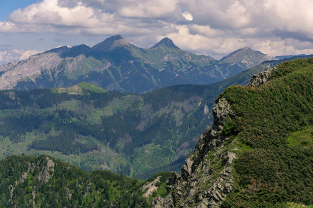 在塔特拉山的山顶上的风景