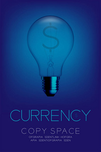 字母表的白炽灯灯泡开关设置为 off 设置货币美元 美元 符号概念