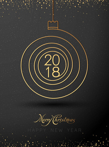 2018 快乐圣诞和新年快乐背景。装饰螺旋背景圣诞节和新年的祝福。矢量