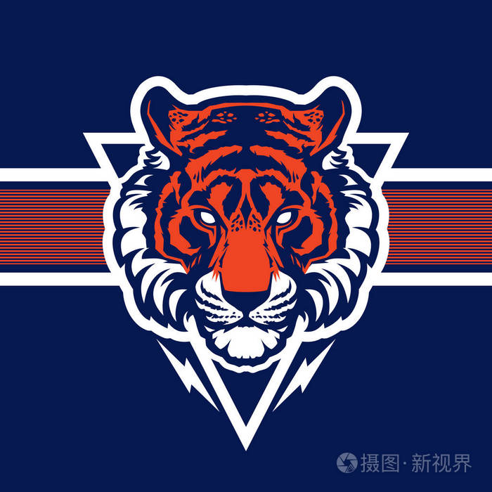 虎头的吉祥物.伟大的体育标志与球队吉祥物