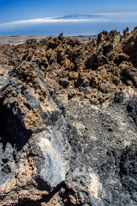 沙漠中火山泰德火山国家公园，特内里费岛，金丝雀岛，西班牙孤独的道路景观