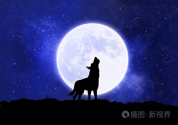 概念狼,狼人在夜晚的月亮
