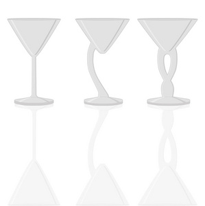 对透明空酒杯的标志的抽象矢量图
