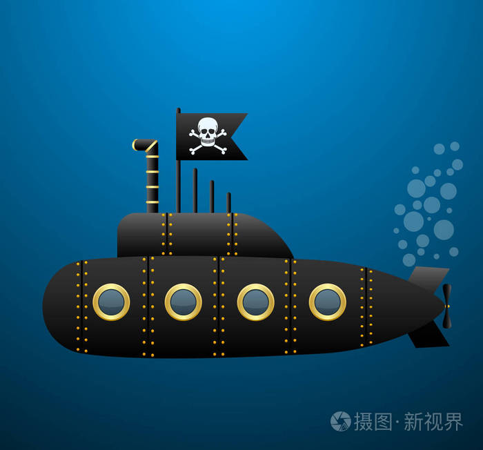 骷髅旗.卡通风格.矢量图像