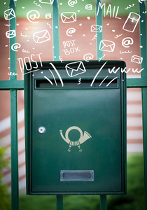 邮筒与白手绘制邮件图标