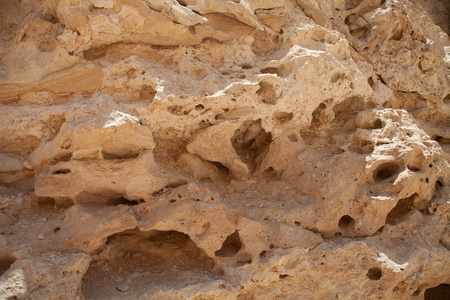 风化的痕迹的石灰岩壁部分