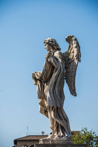 在罗马，意大利卡斯特圣安杰罗天使雕像