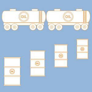 程式化的图标坦克以及桶油