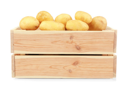 木制的盒子和白土豆