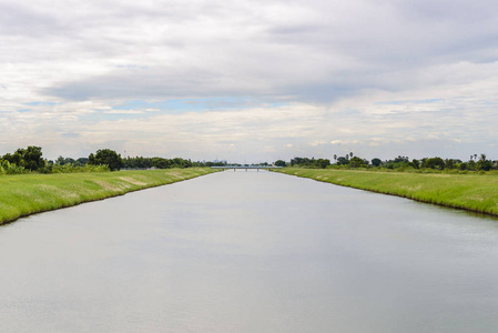 景观的水路运河在泰国