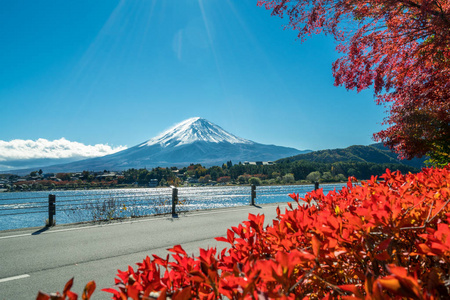 秋天的颜色，日本的富士山