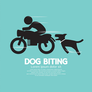 狗咬人上摩托车矢量图