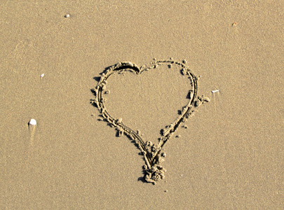 画在沙滩上的心